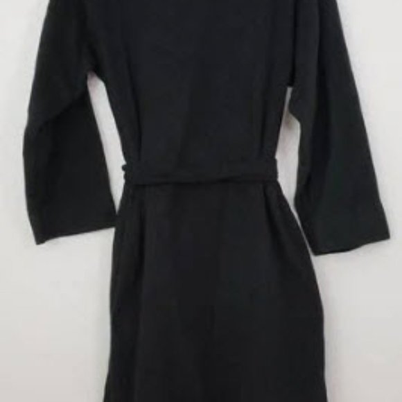 Fruit Of The Loom Men's Black Bathrobe One Size 100% Polyester - Picture 2 of 4